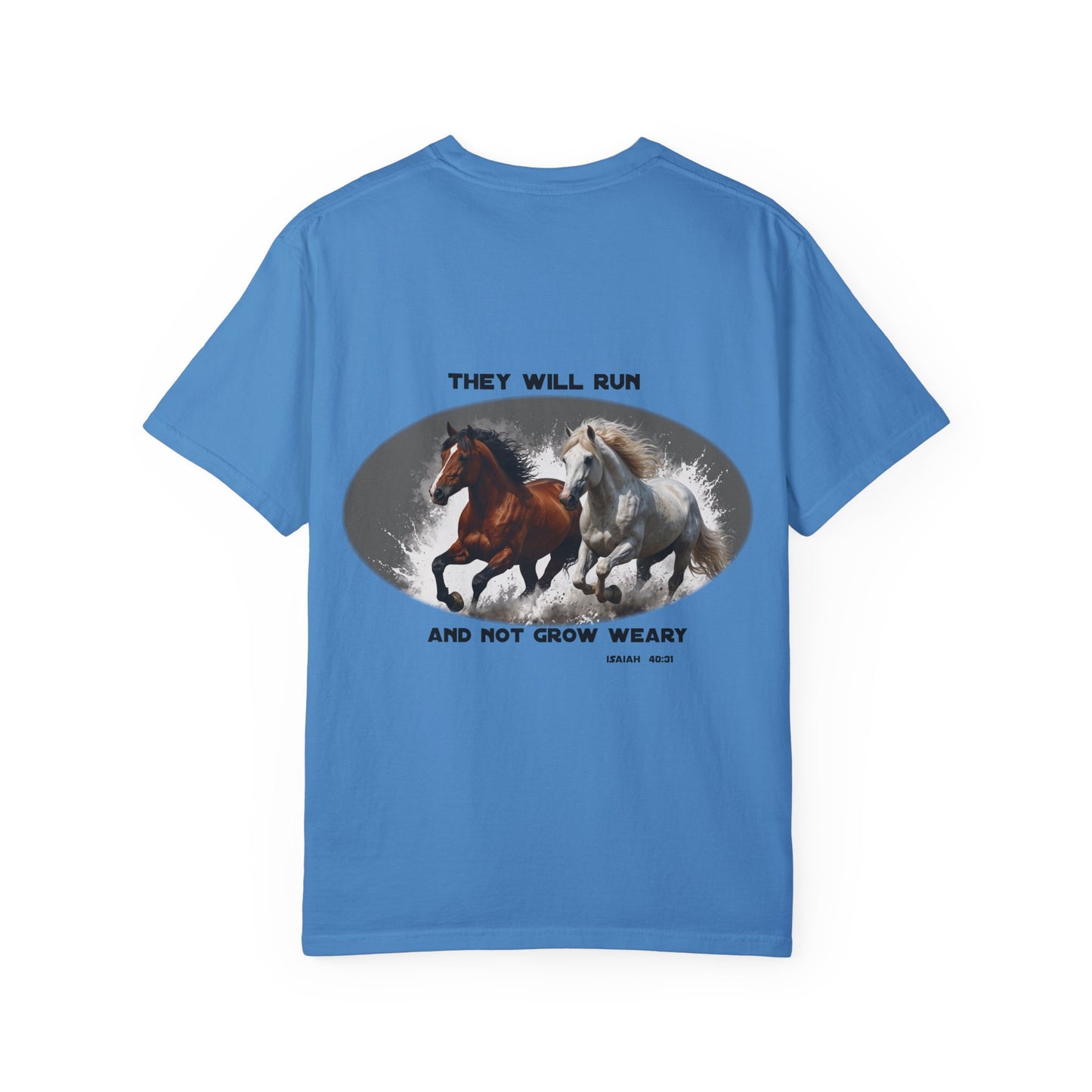 2 Running Horses T-shirt with Inspirational Quote