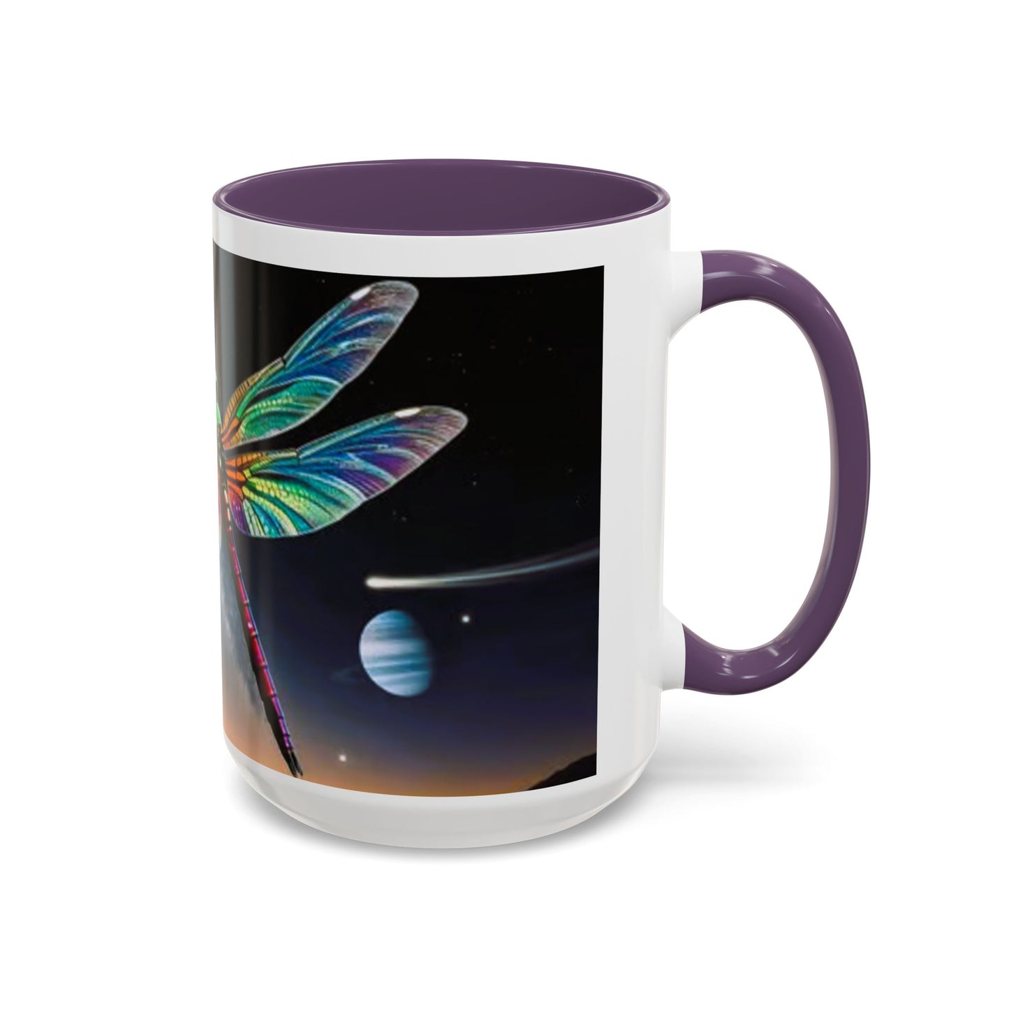 Mug - Beautiful dragonfly with  Accent Coffee Mug (15oz)