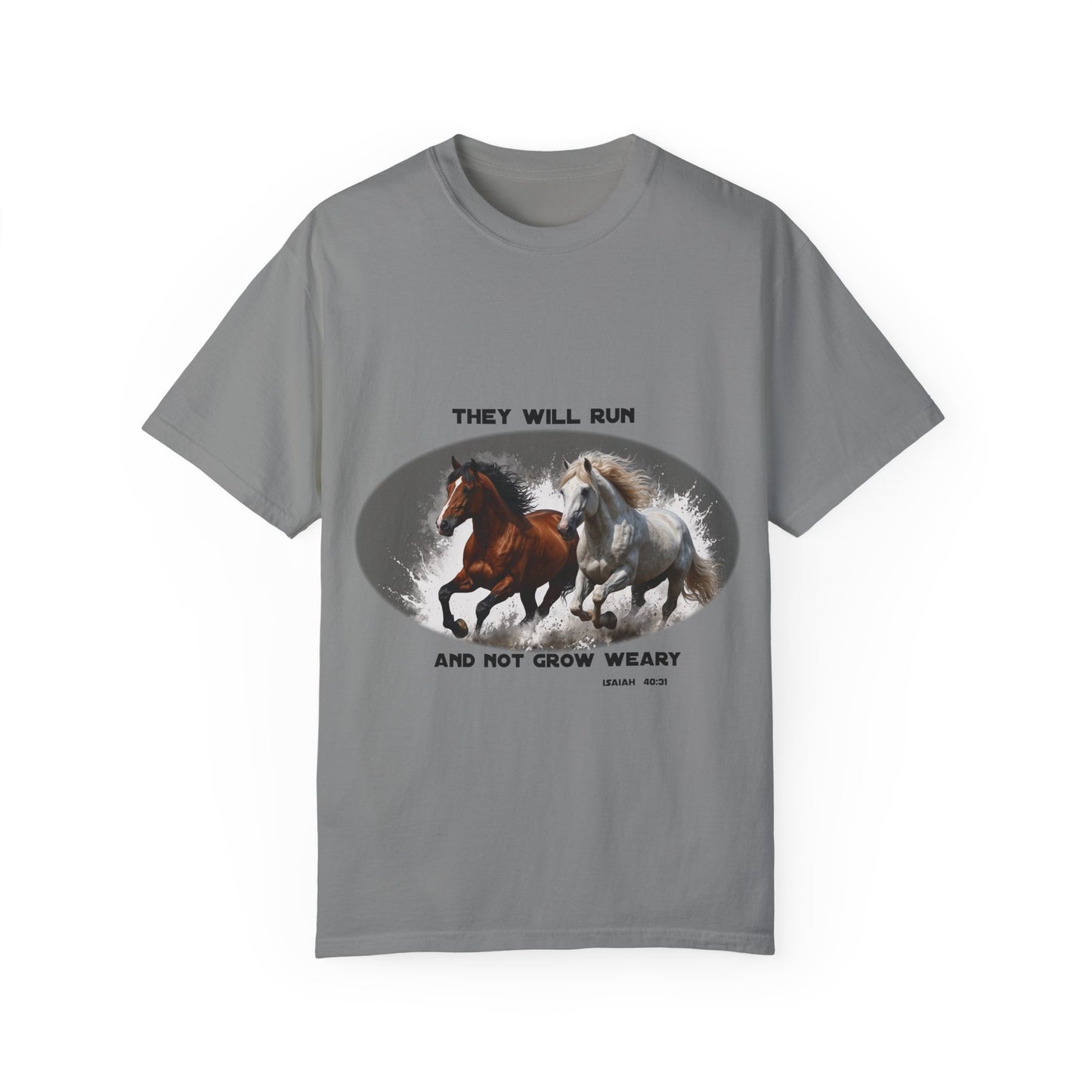 2 Running Horses T-shirt with Inspirational Quote