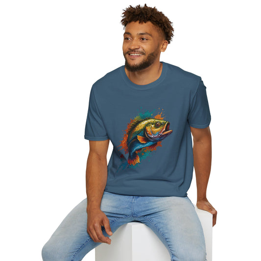 Colorful Bass Unisex T-Shirt with Gold Tone Detail