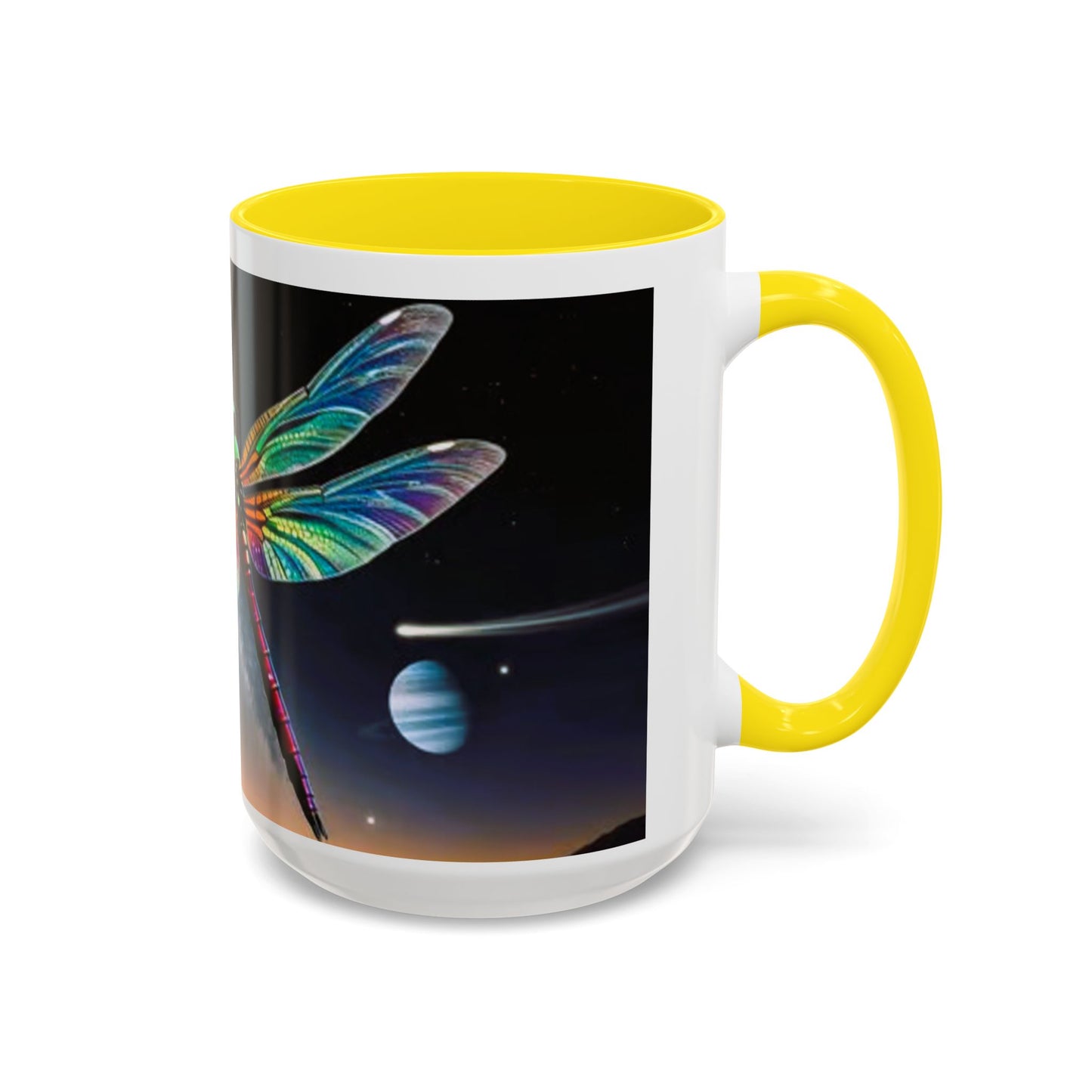 Mug - Beautiful dragonfly with  Accent Coffee Mug (15oz)