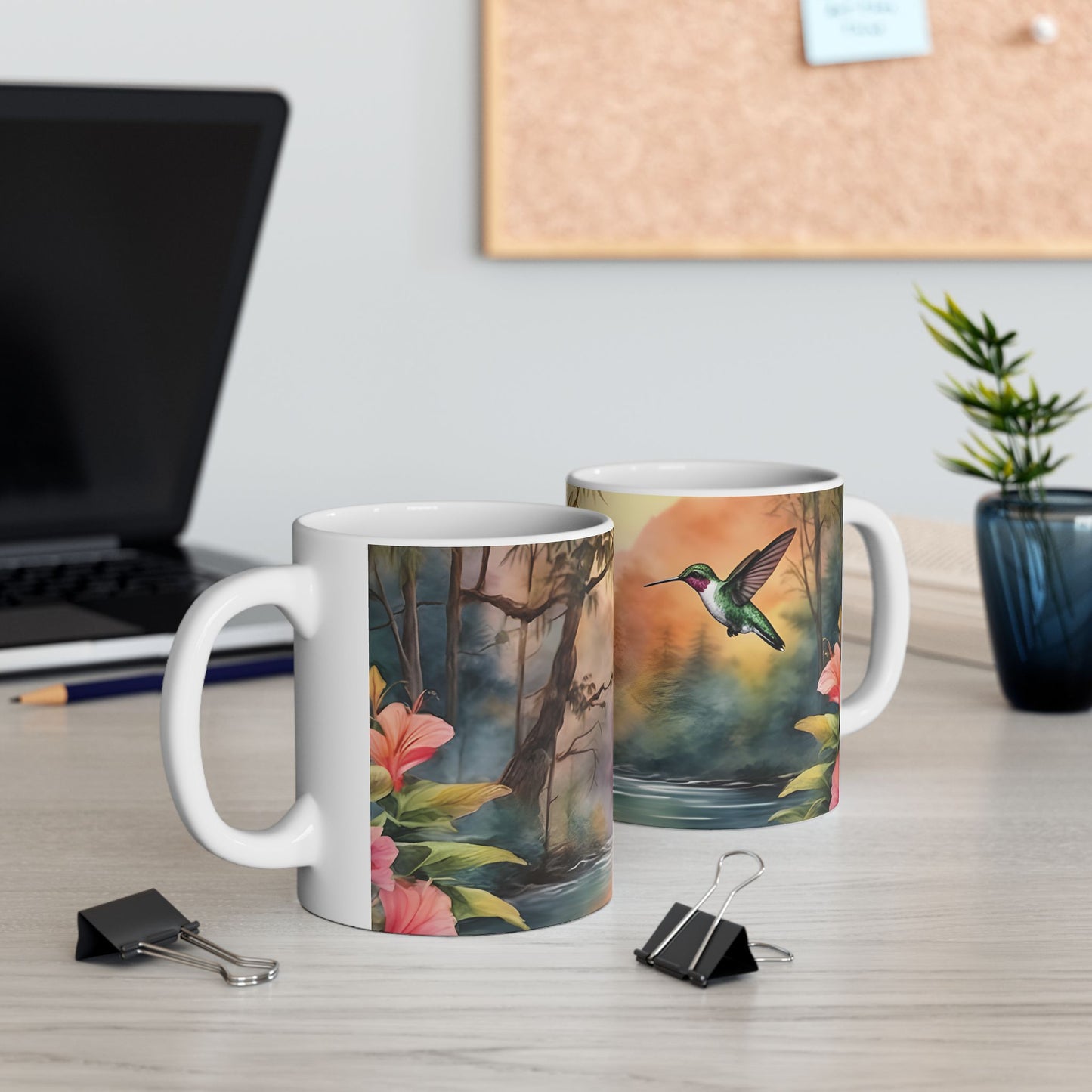 Hummingbird design with Waterfall
