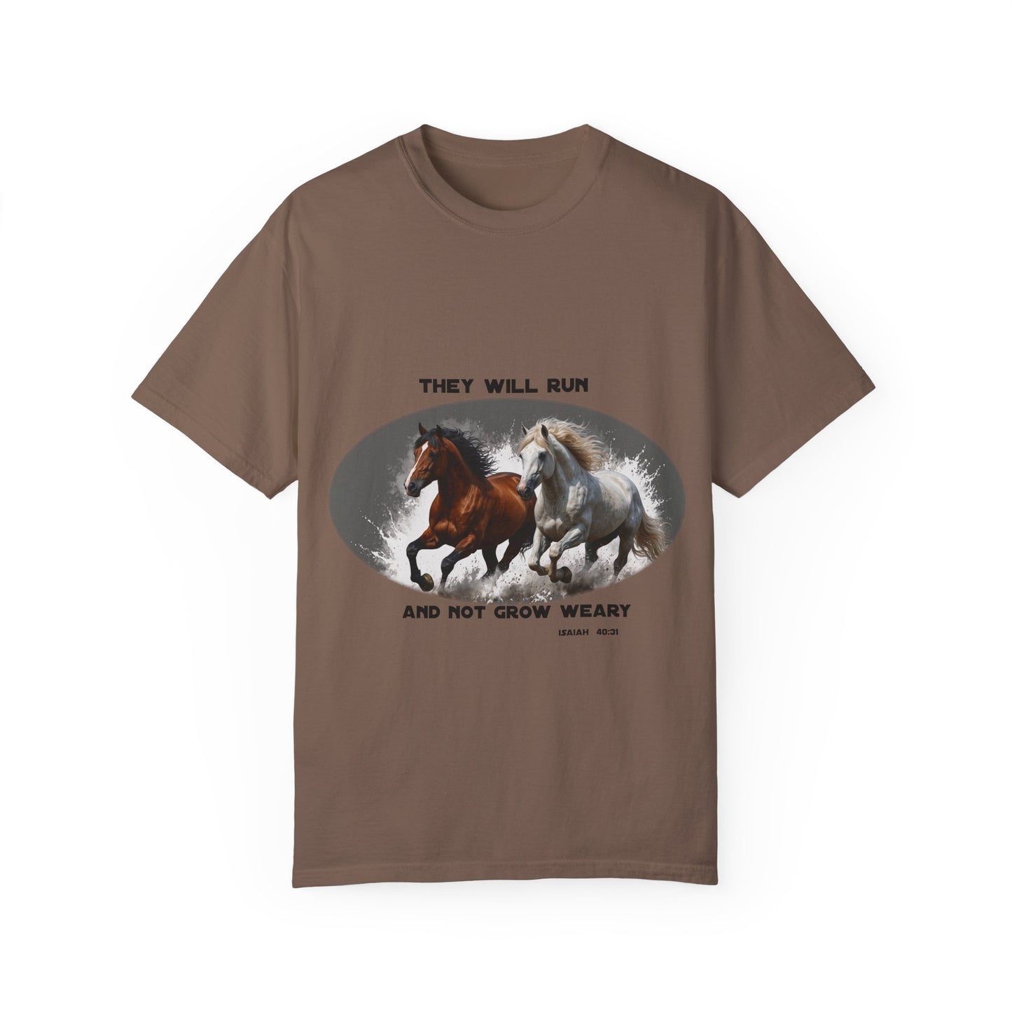 2 Running Horses T-shirt with Inspirational Quote