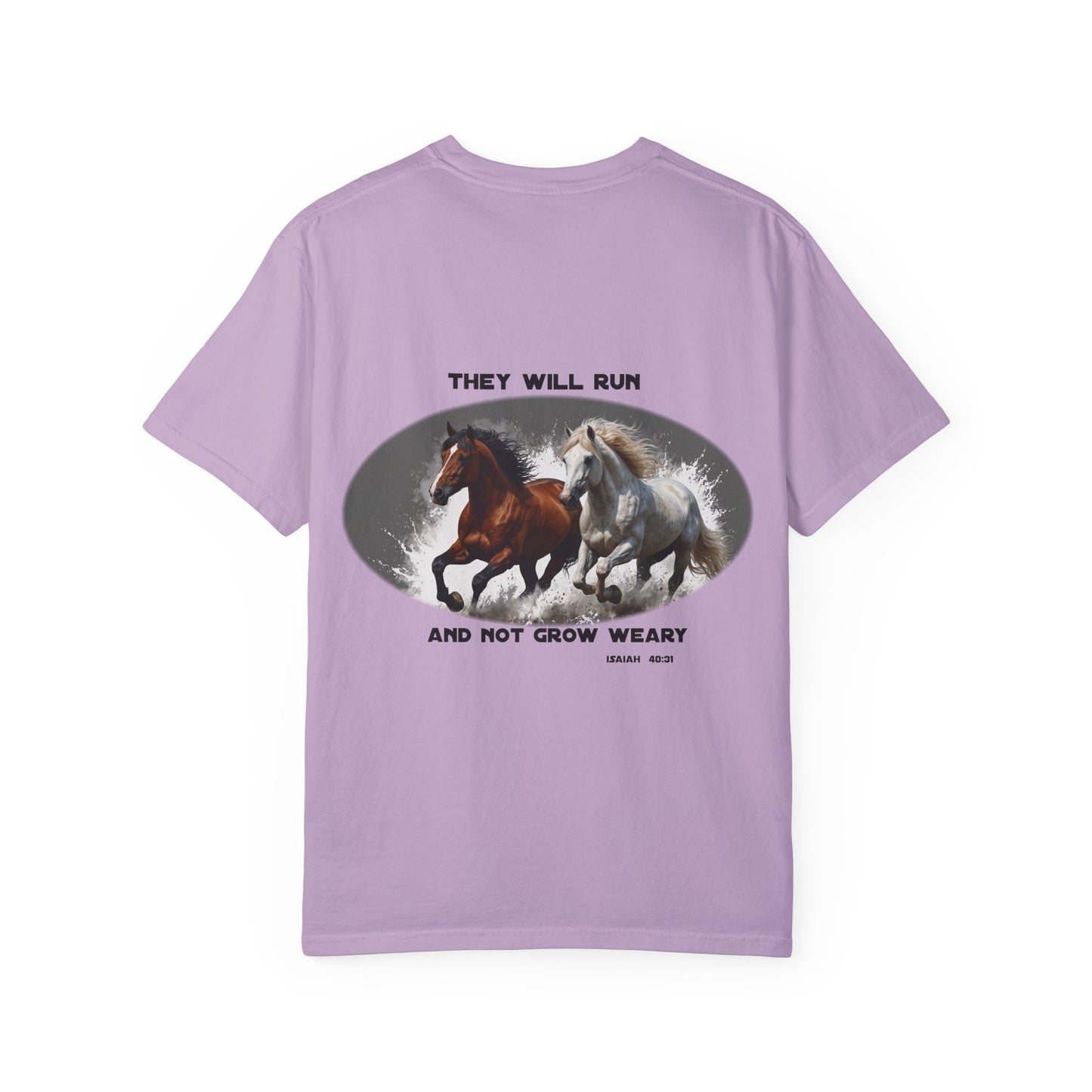 2 Running Horses T-shirt with Inspirational Quote