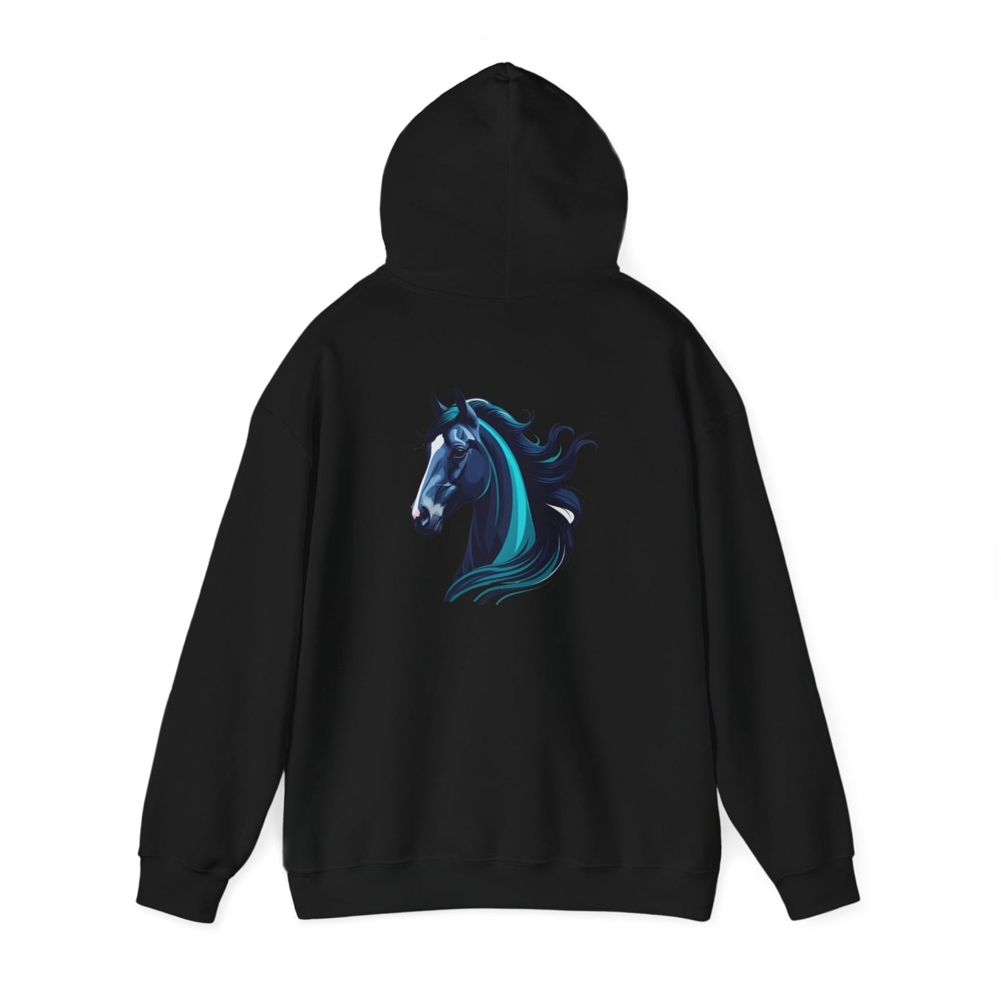 Blue Horse Hooded Sweatshirt, Unisex Heavy Blend Hoodie