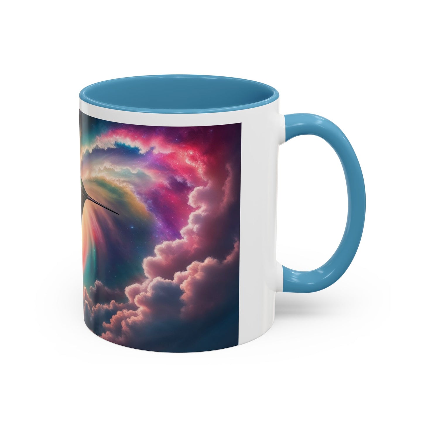 Mug - Beautiful Hummingbird with Swirling Colors Accent Coffee Mug (11, 15oz)