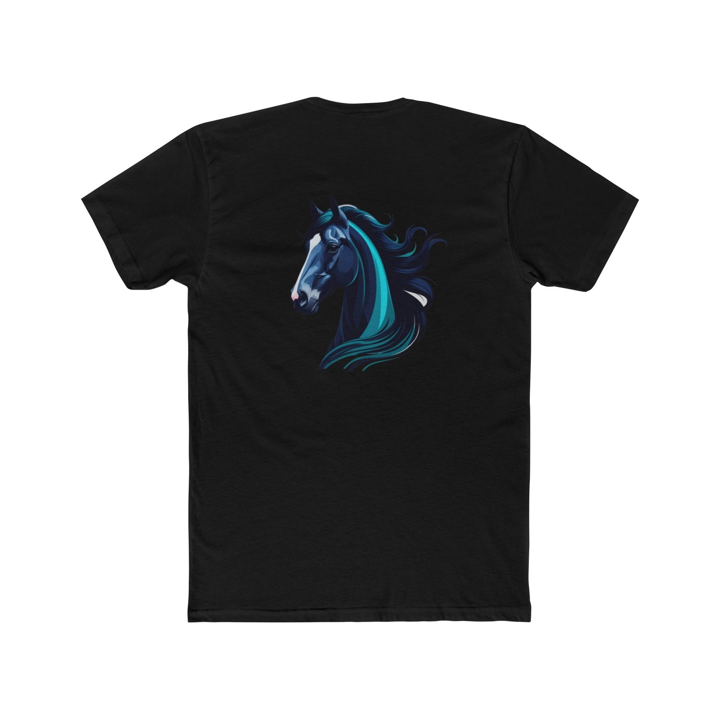 A Majestic Blue Horse Cotton Crew Tee