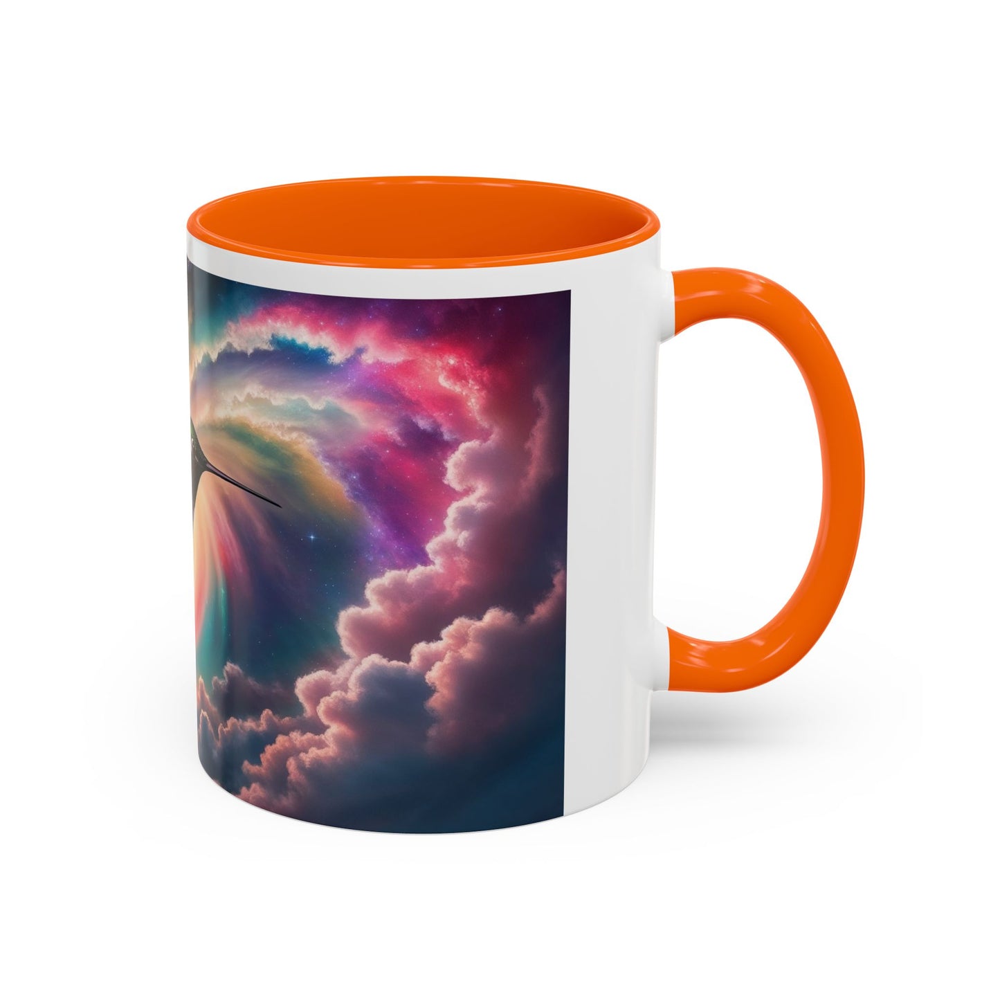 Mug - Beautiful Hummingbird with Swirling Colors Accent Coffee Mug (11, 15oz)