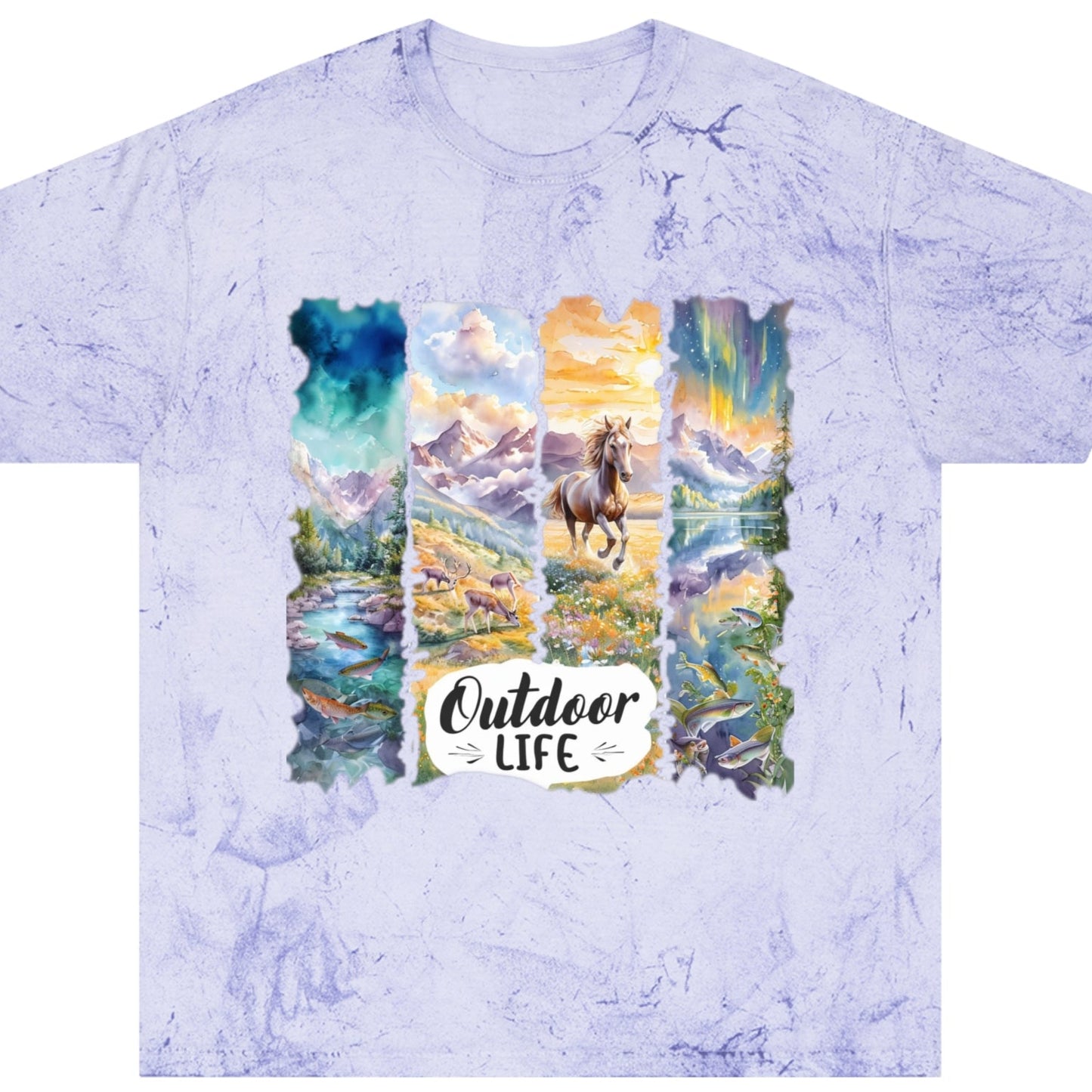 "Outdoor Life" Design Color Blast TEE Shirt
