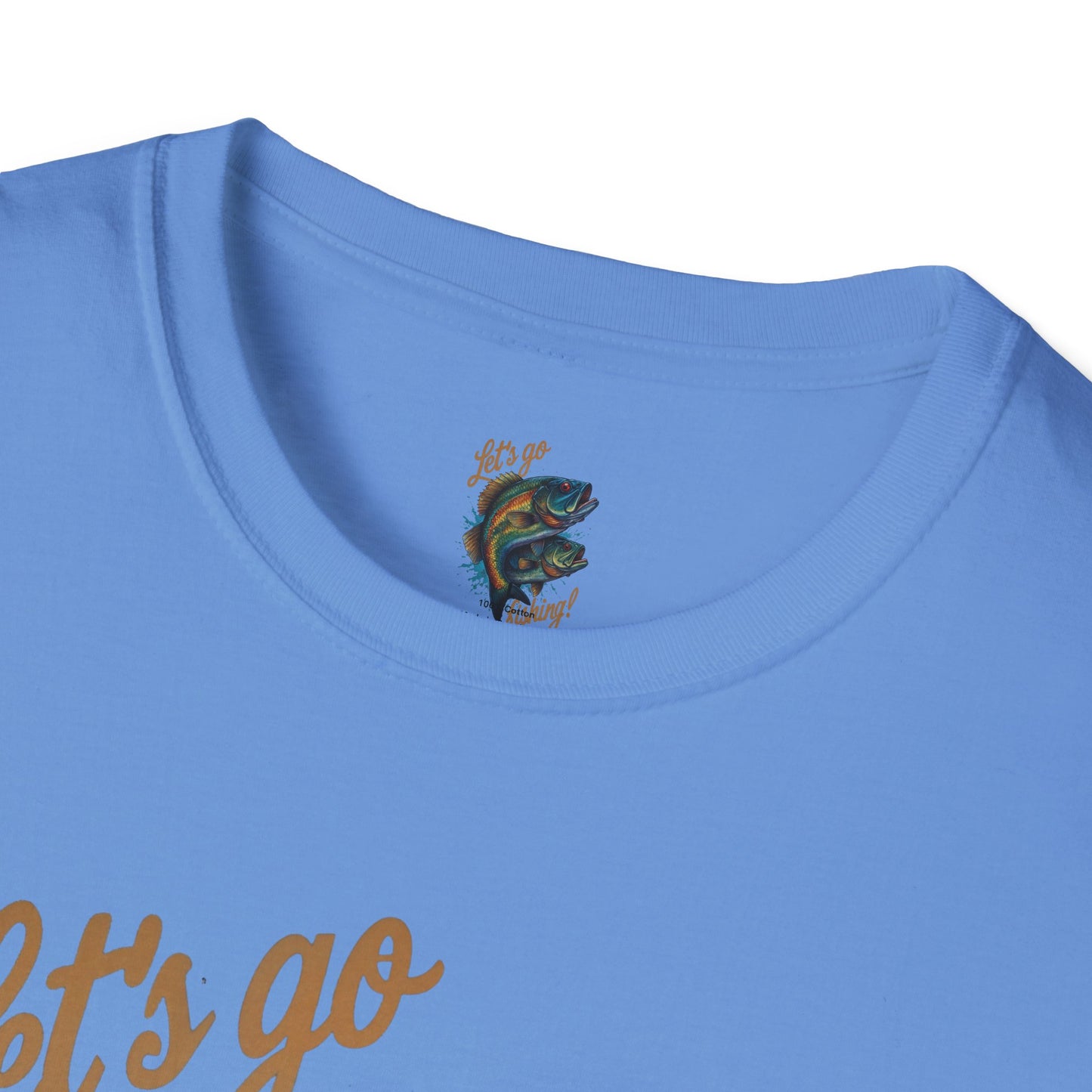 Fishing Unisex T-Shirt with 2 Bass Jumping - Let's Go Fishing Design