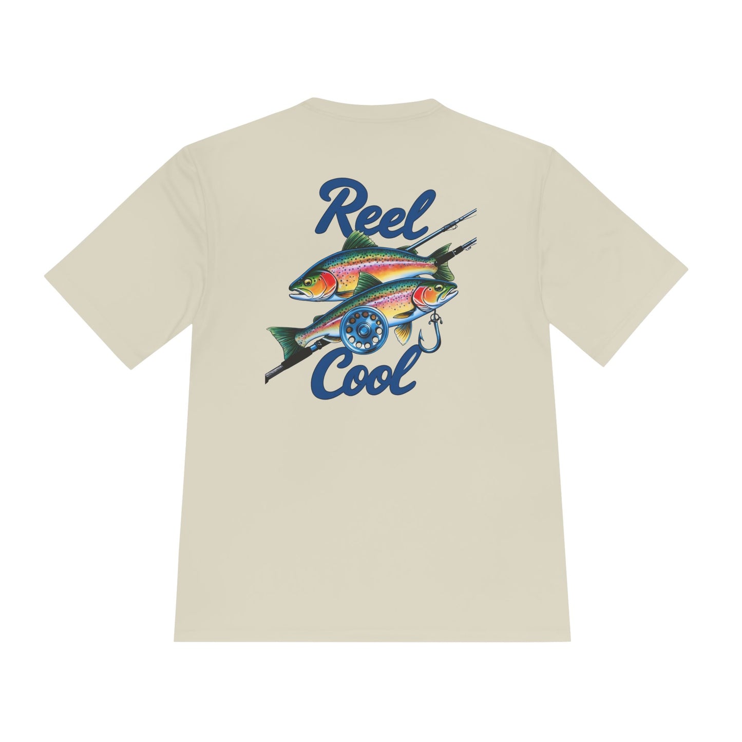 A REEL COOL Fishing Shirt on Unisex Moisture Wicking Tee