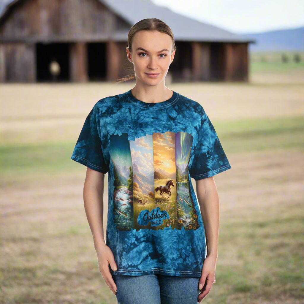 "Outdoor Life" Tie-Dye Tee Shirt
