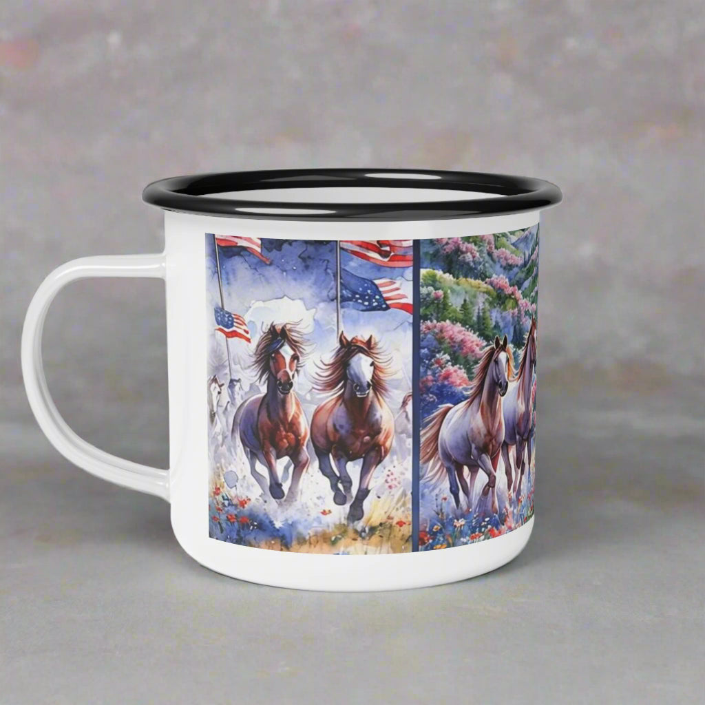 Patriotic Horse Camp Mug