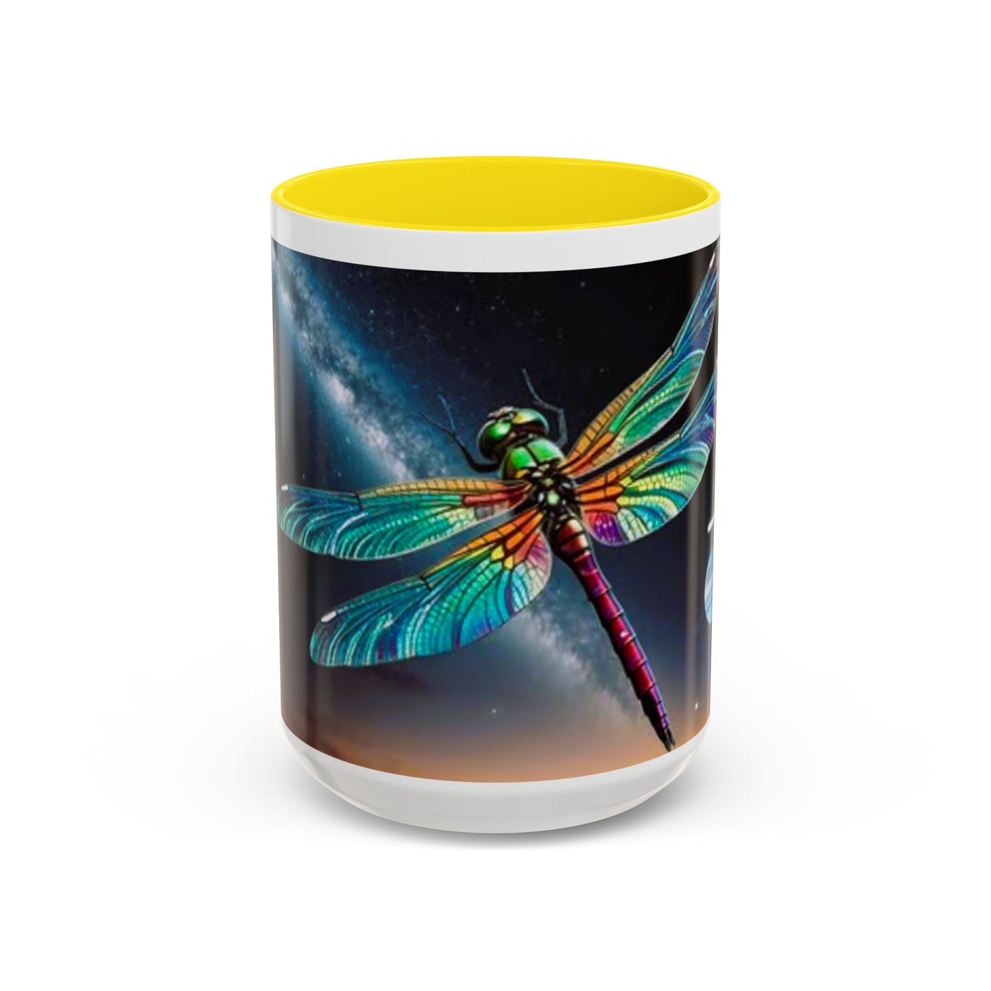 Mug - Beautiful dragonfly with  Accent Coffee Mug (15oz)