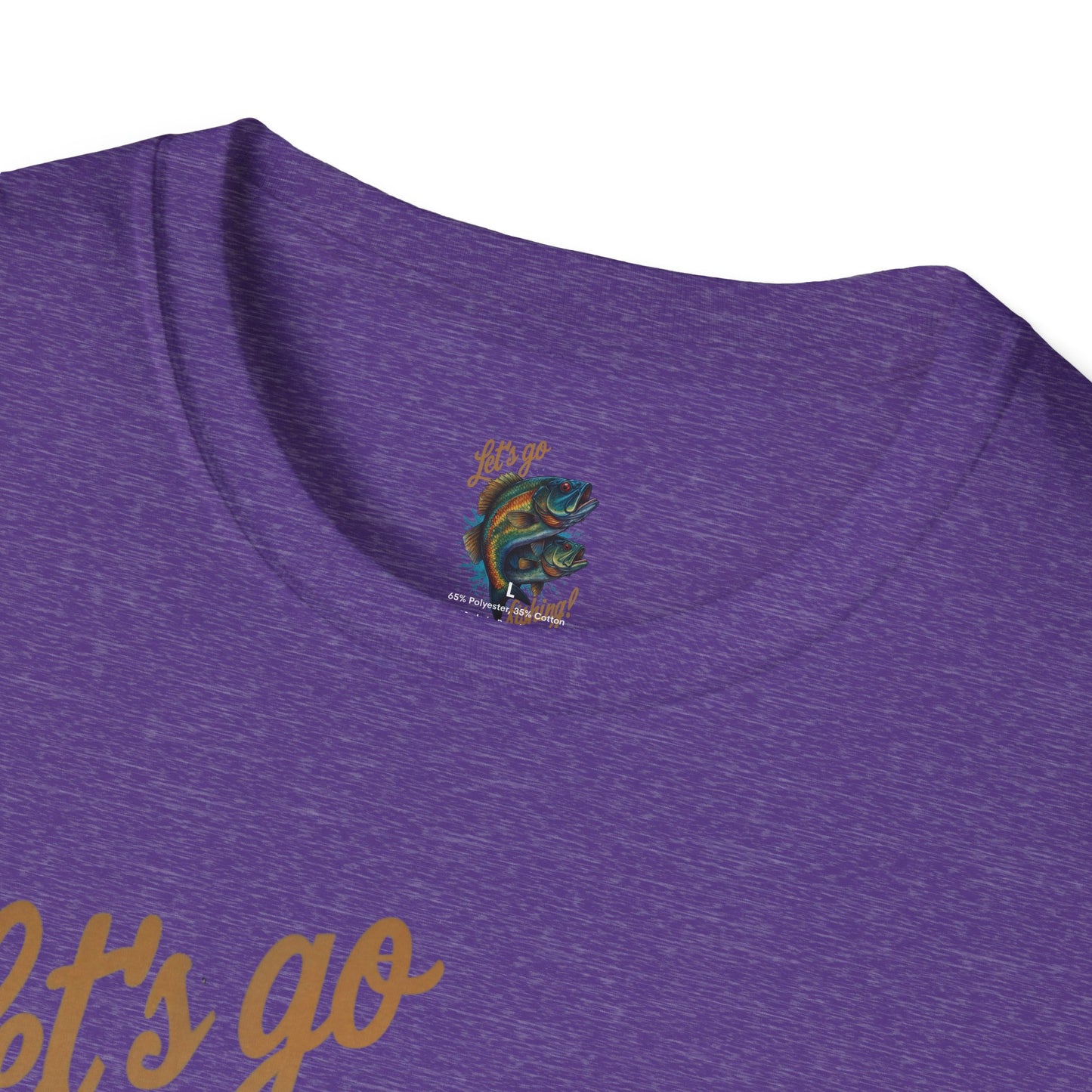Fishing Unisex T-Shirt with 2 Bass Jumping - Let's Go Fishing Design