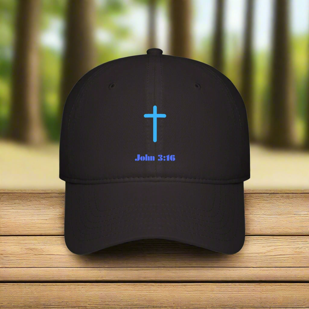 Cap with Cross and 'John 3:16'