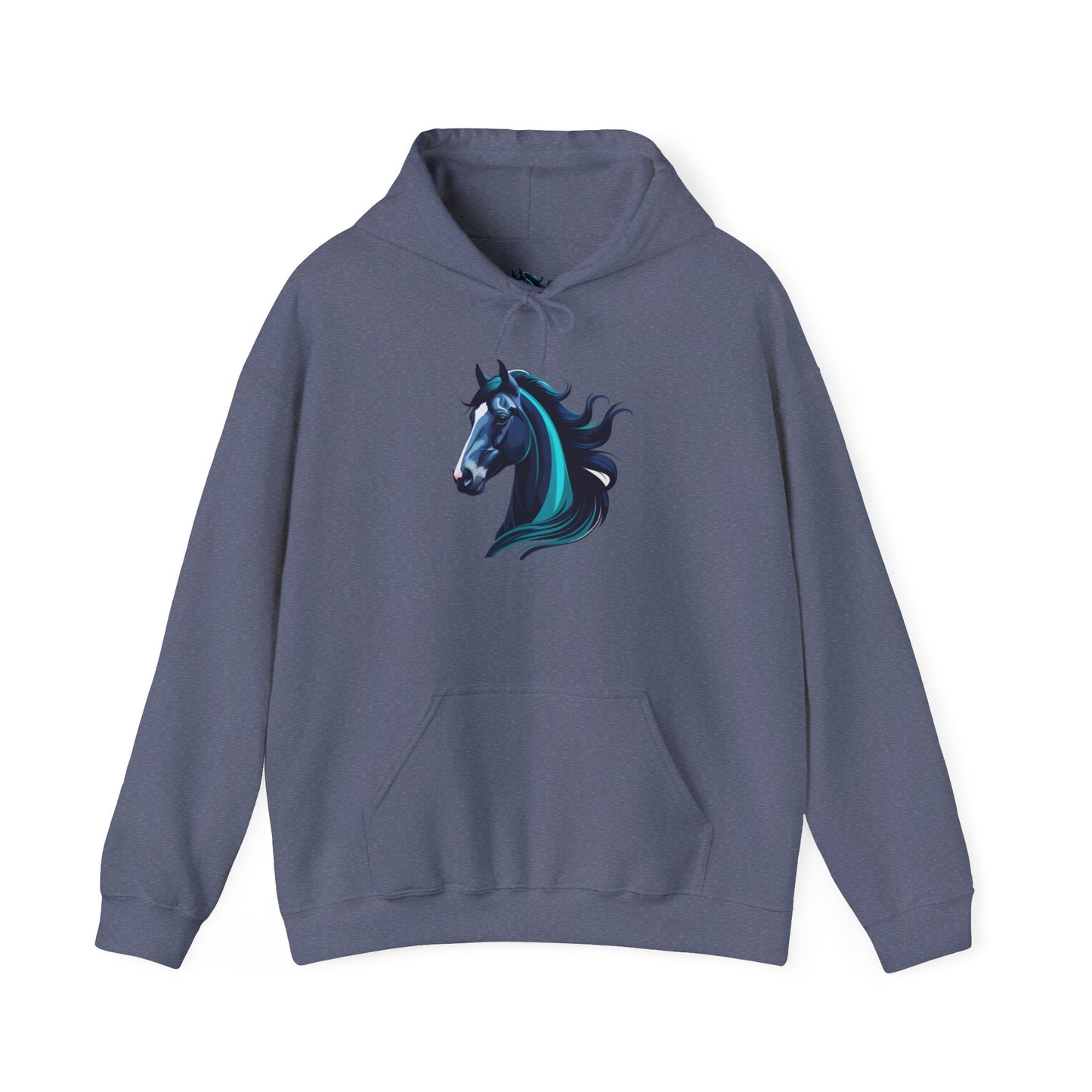 Blue Horse Hooded Sweatshirt, Unisex Heavy Blend Hoodie