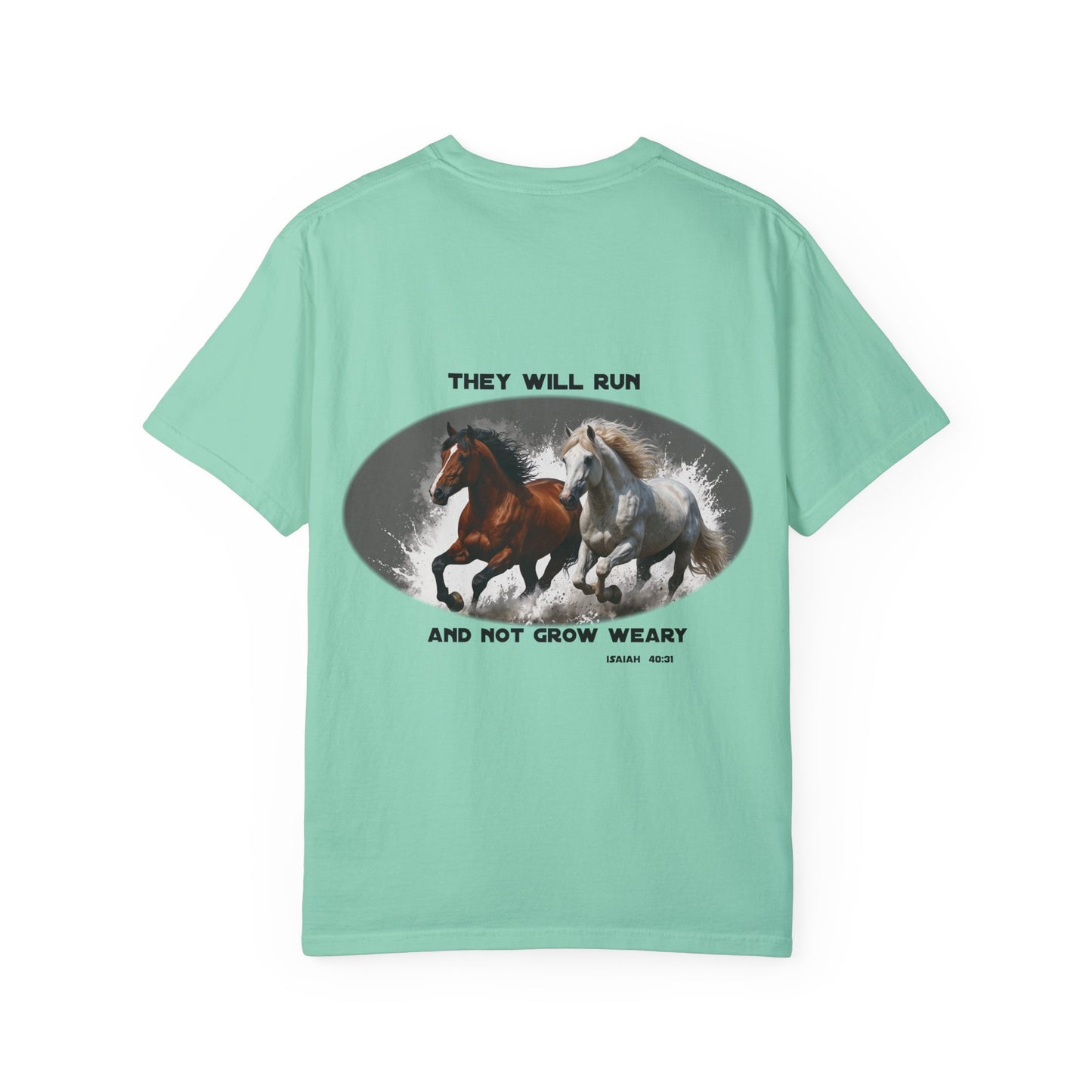 2 Running Horses T-shirt with Inspirational Quote