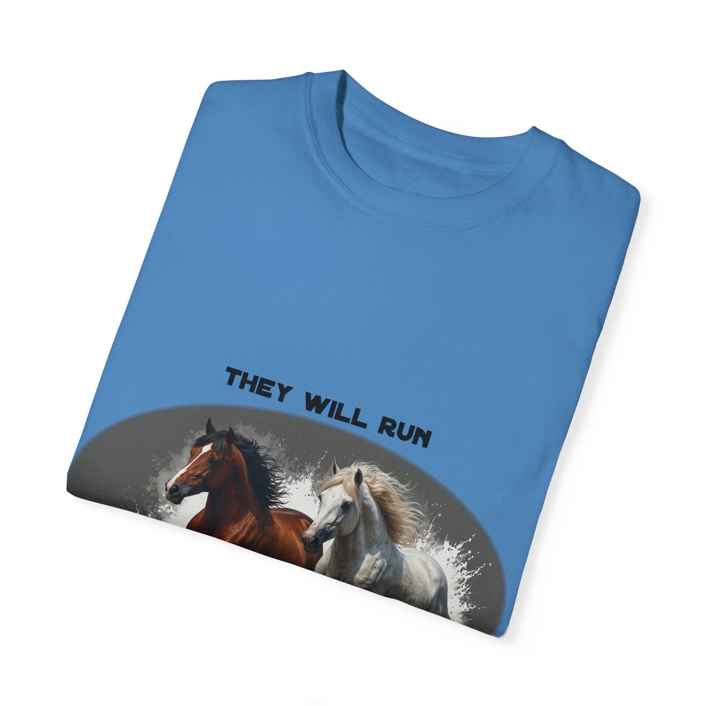 2 Running Horses T-shirt with Inspirational Quote