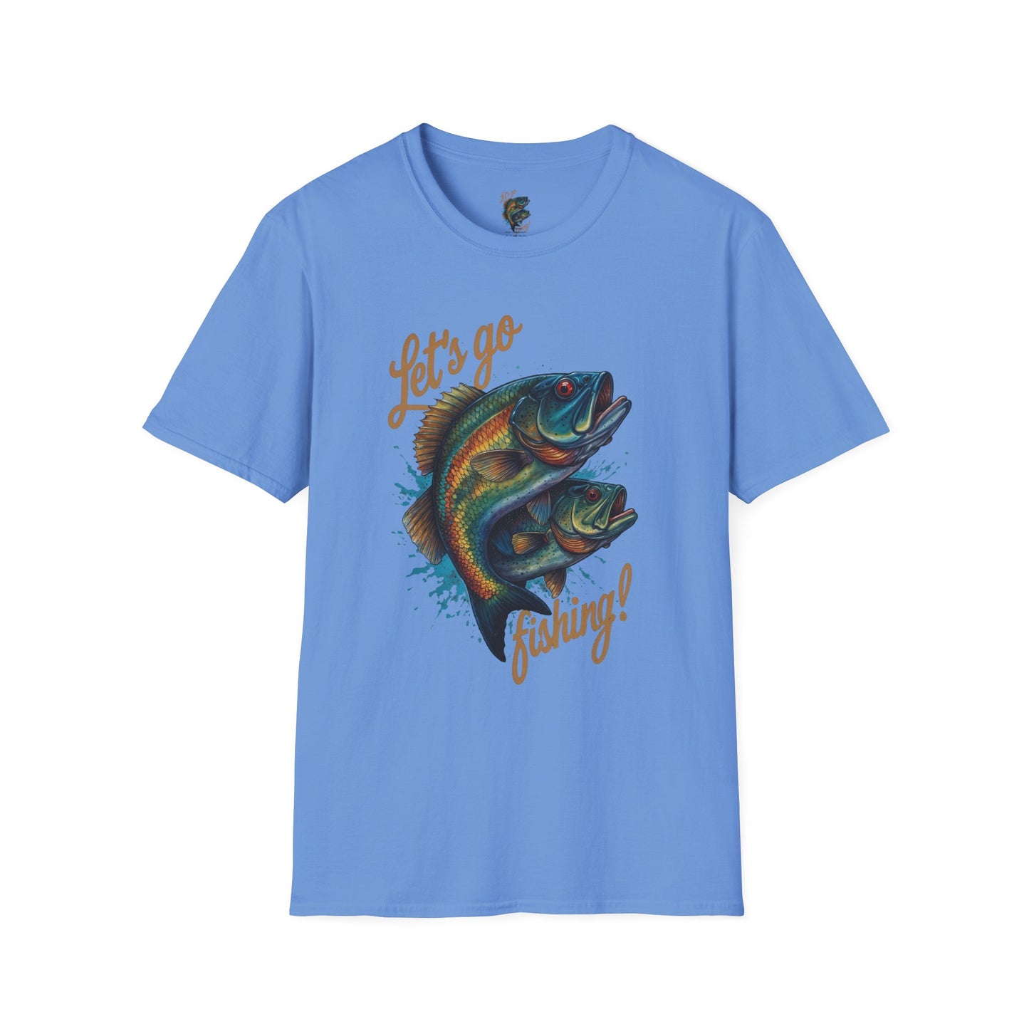 Fishing Unisex T-Shirt with 2 Bass Jumping - Let's Go Fishing Design