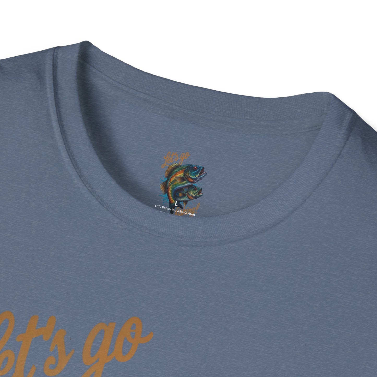 Fishing Unisex T-Shirt with 2 Bass Jumping - Let's Go Fishing Design