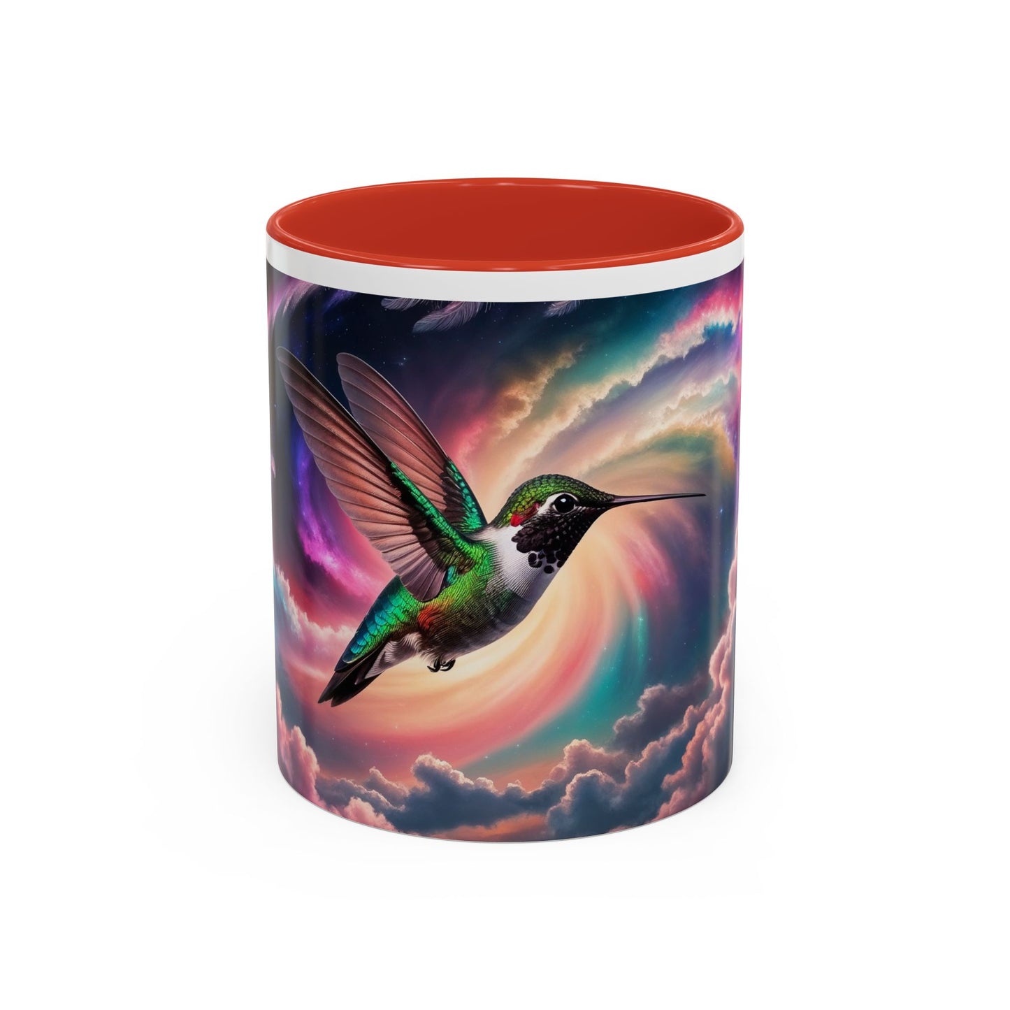 Mug - Beautiful Hummingbird with Swirling Colors Accent Coffee Mug (11, 15oz)