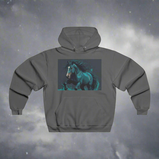 Hooded Sweatshirt Dark Blue Horse Running