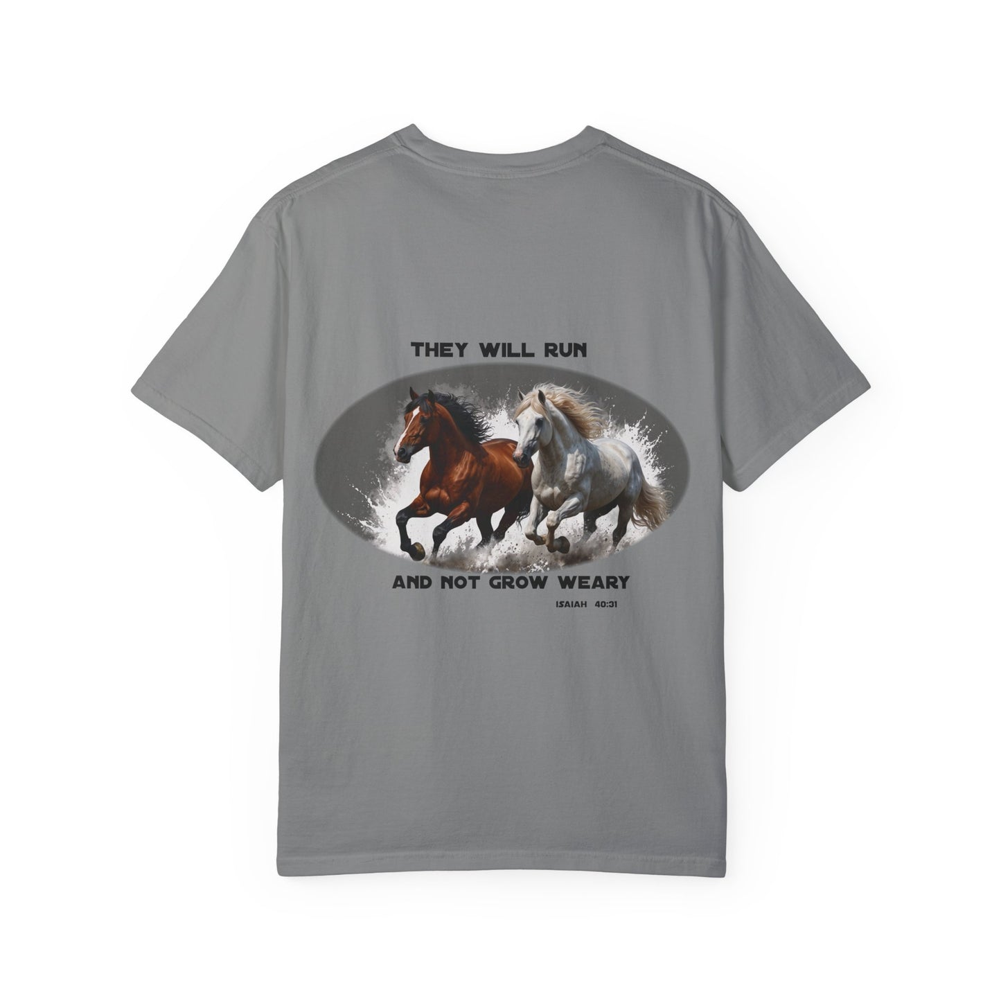 2 Running Horses T-shirt with Inspirational Quote