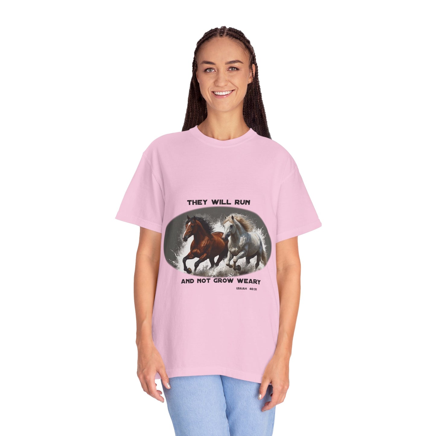 2 Running Horses T-shirt with Inspirational Quote