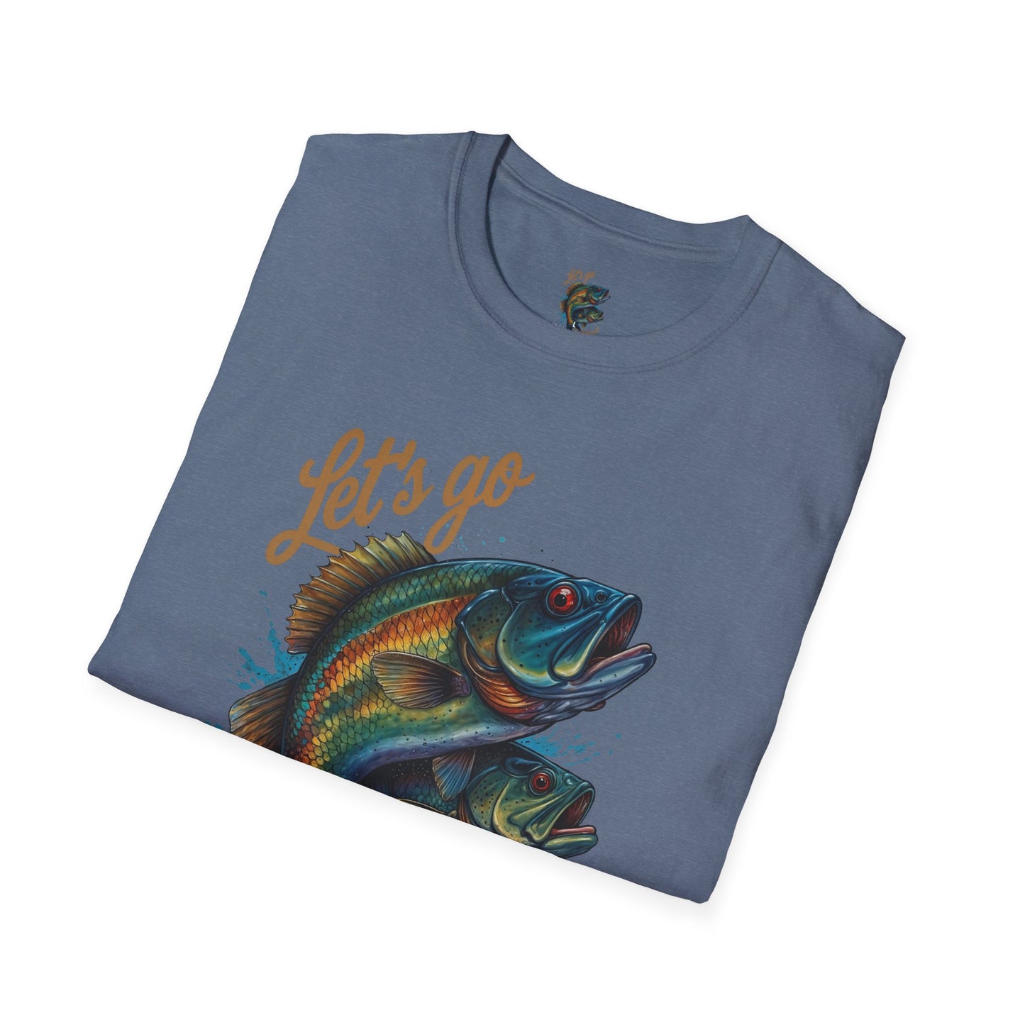 Fishing Unisex T-Shirt with 2 Bass Jumping - Let's Go Fishing Design