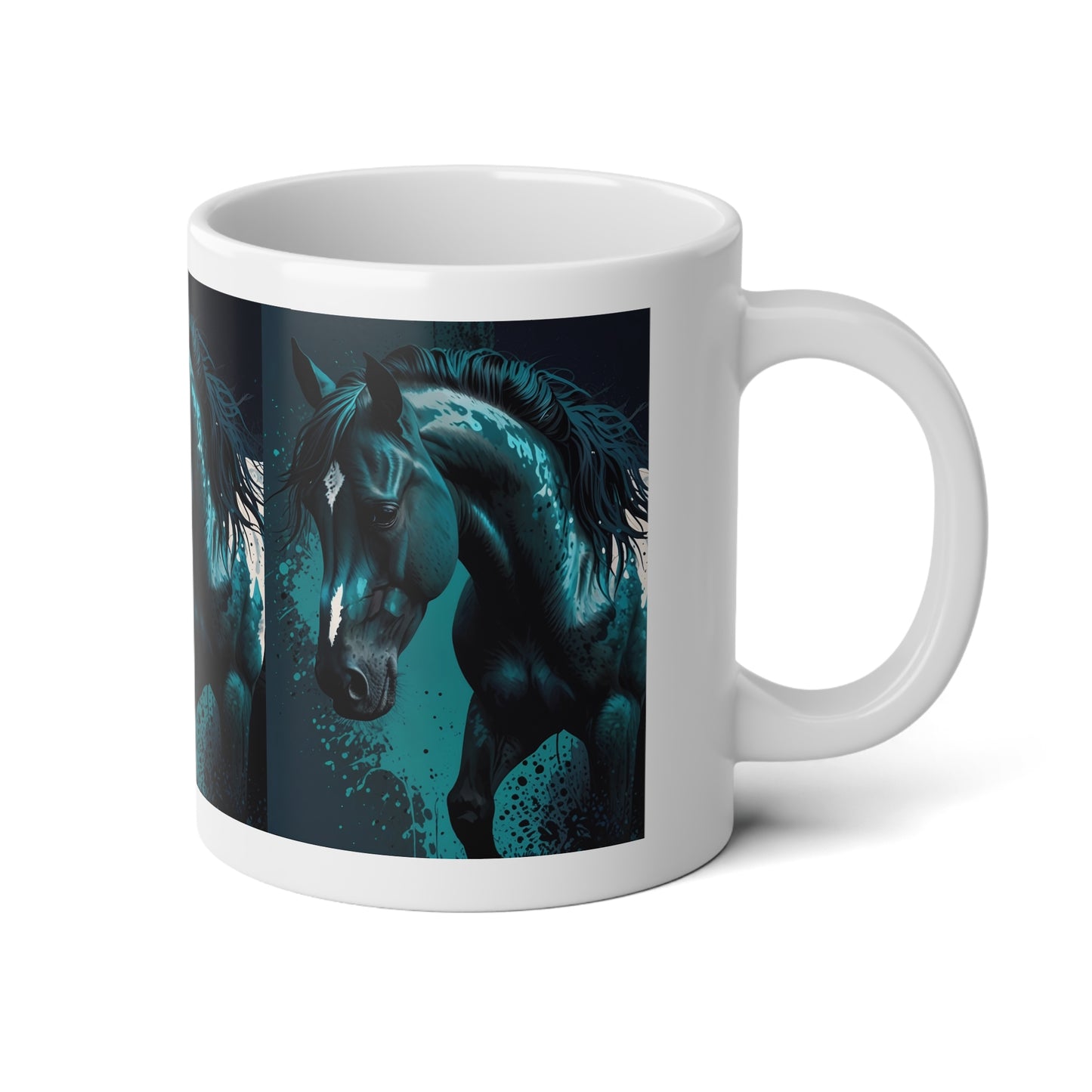 Realistic horse with blue tint in the darkness