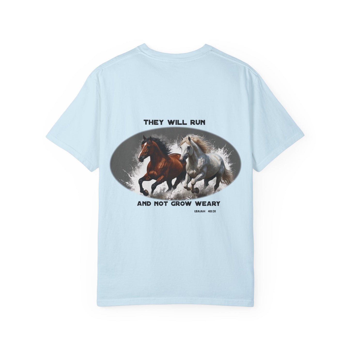 2 Running Horses T-shirt with Inspirational Quote