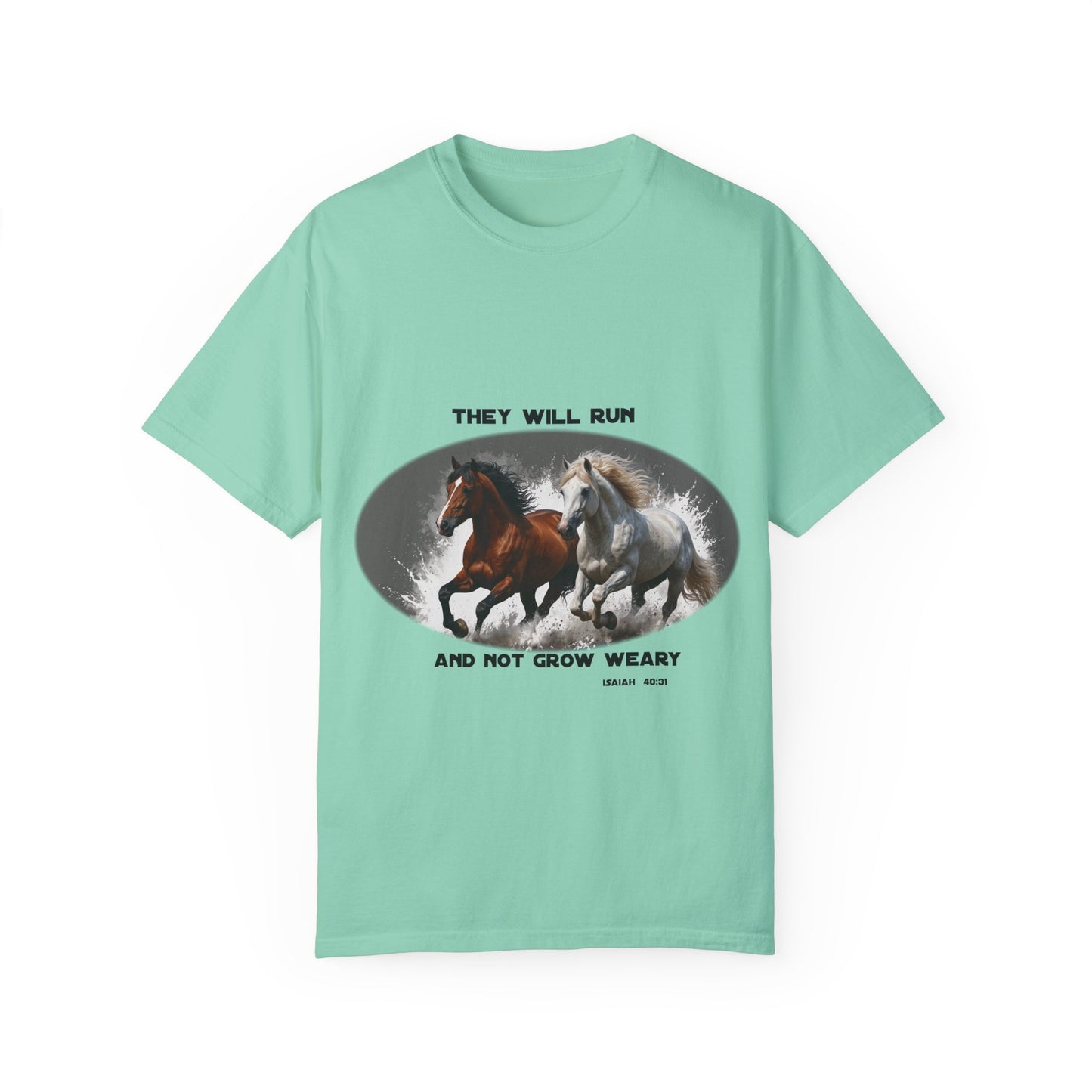 2 Running Horses T-shirt with Inspirational Quote