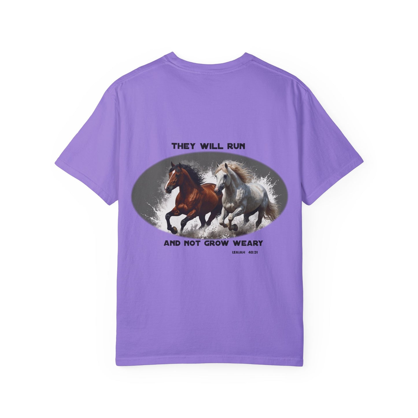 2 Running Horses T-shirt with Inspirational Quote
