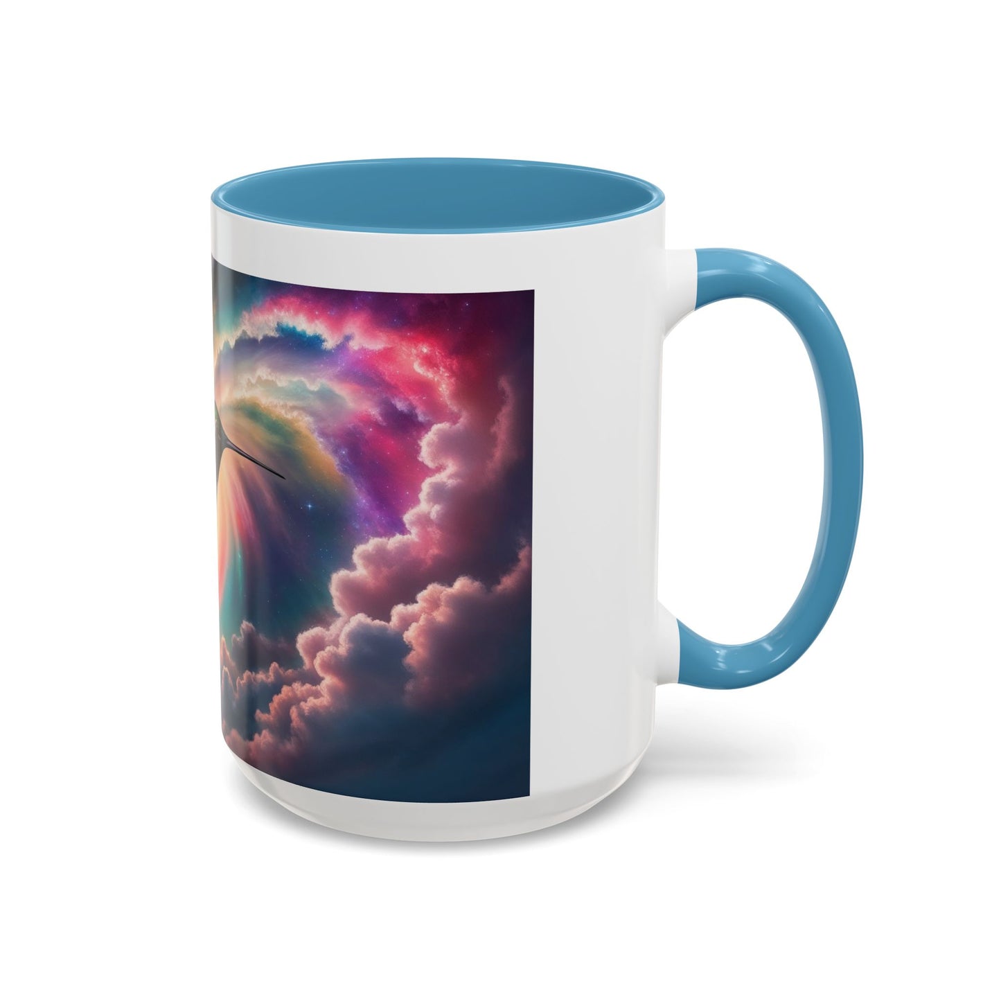 Mug - Beautiful Hummingbird with Swirling Colors Accent Coffee Mug (11, 15oz)
