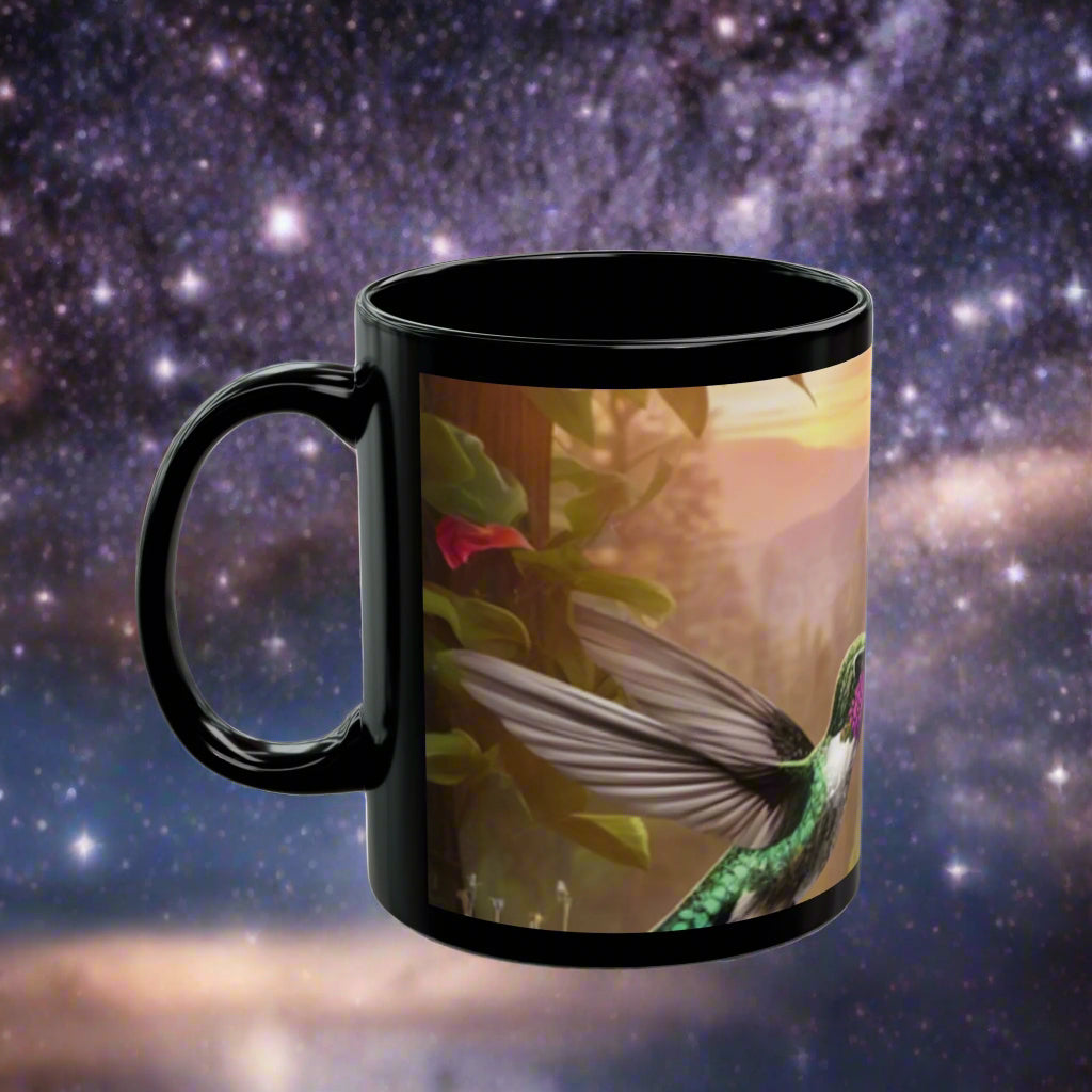 Gorgeous Hummingbird with mountain background