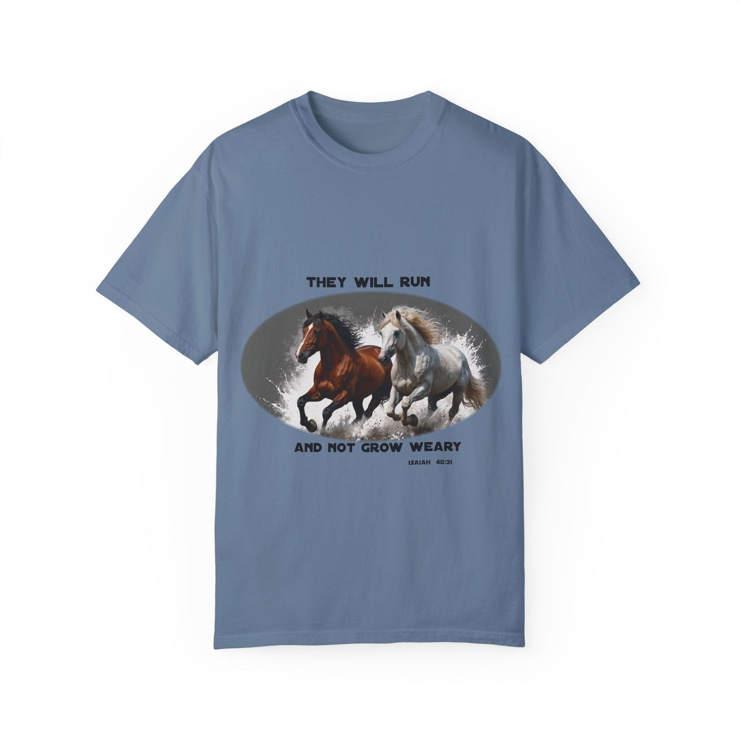 2 Running Horses T-shirt with Inspirational Quote